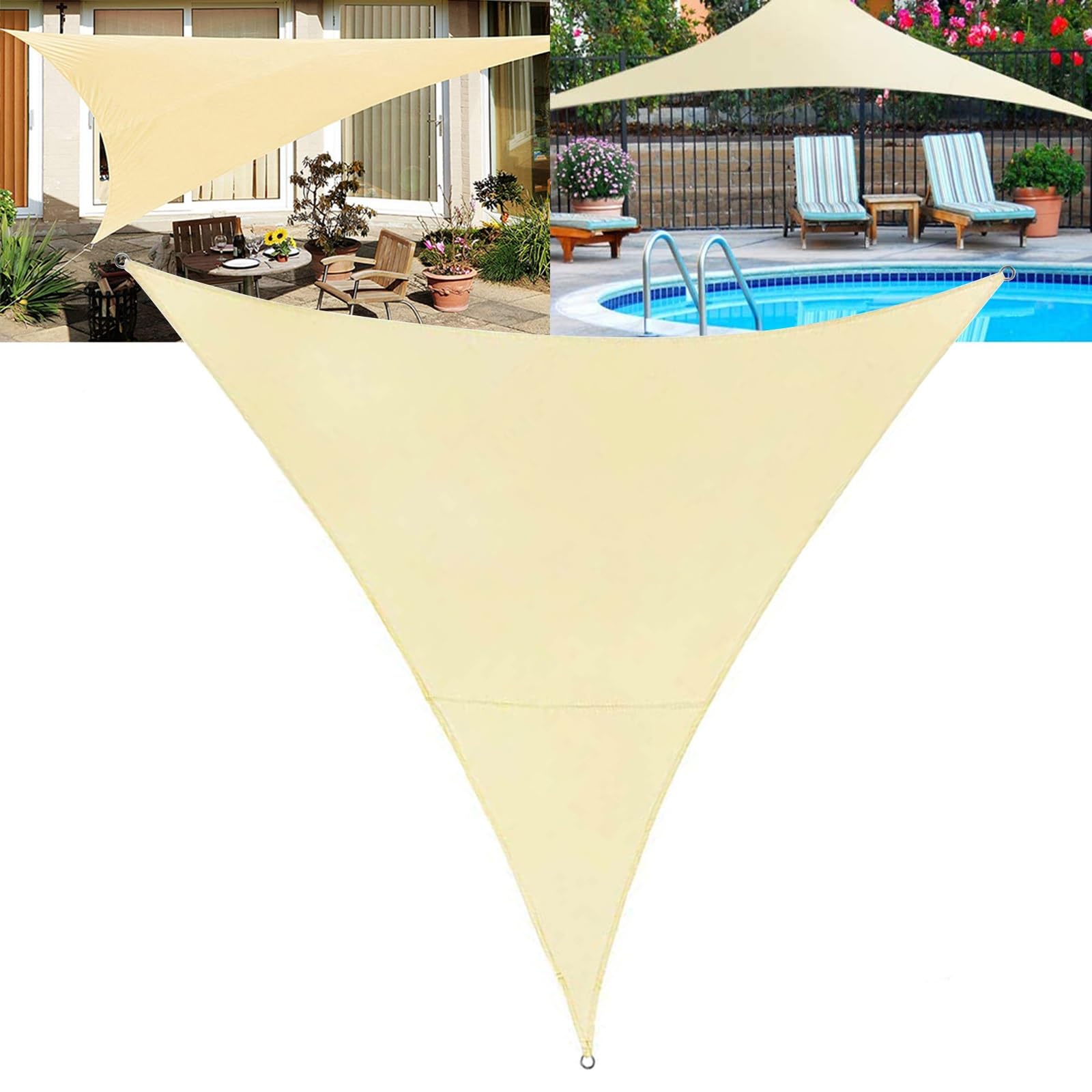 Voile d'ombrage triangulaire pour camping et repas conviviaux en plein air