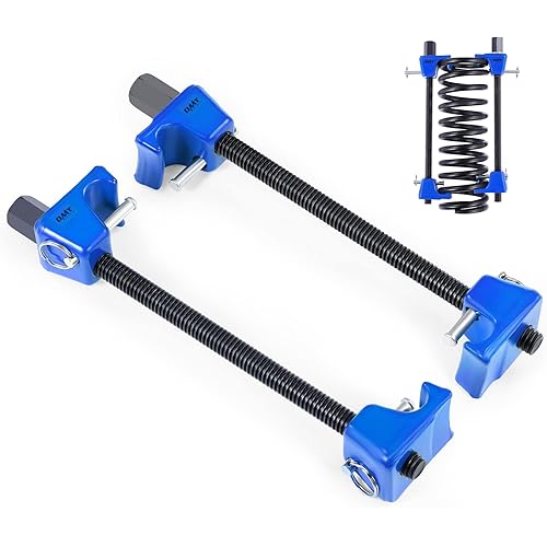 OMT Macpherson Strut Spring Compressor Tool Kit with 10.6" Range, Dual Heavy-Duty Coil Spring Compressor with Locking Pins, Spring Compressor for Suspension Work, 1/2" Drive, 13/16" Hex