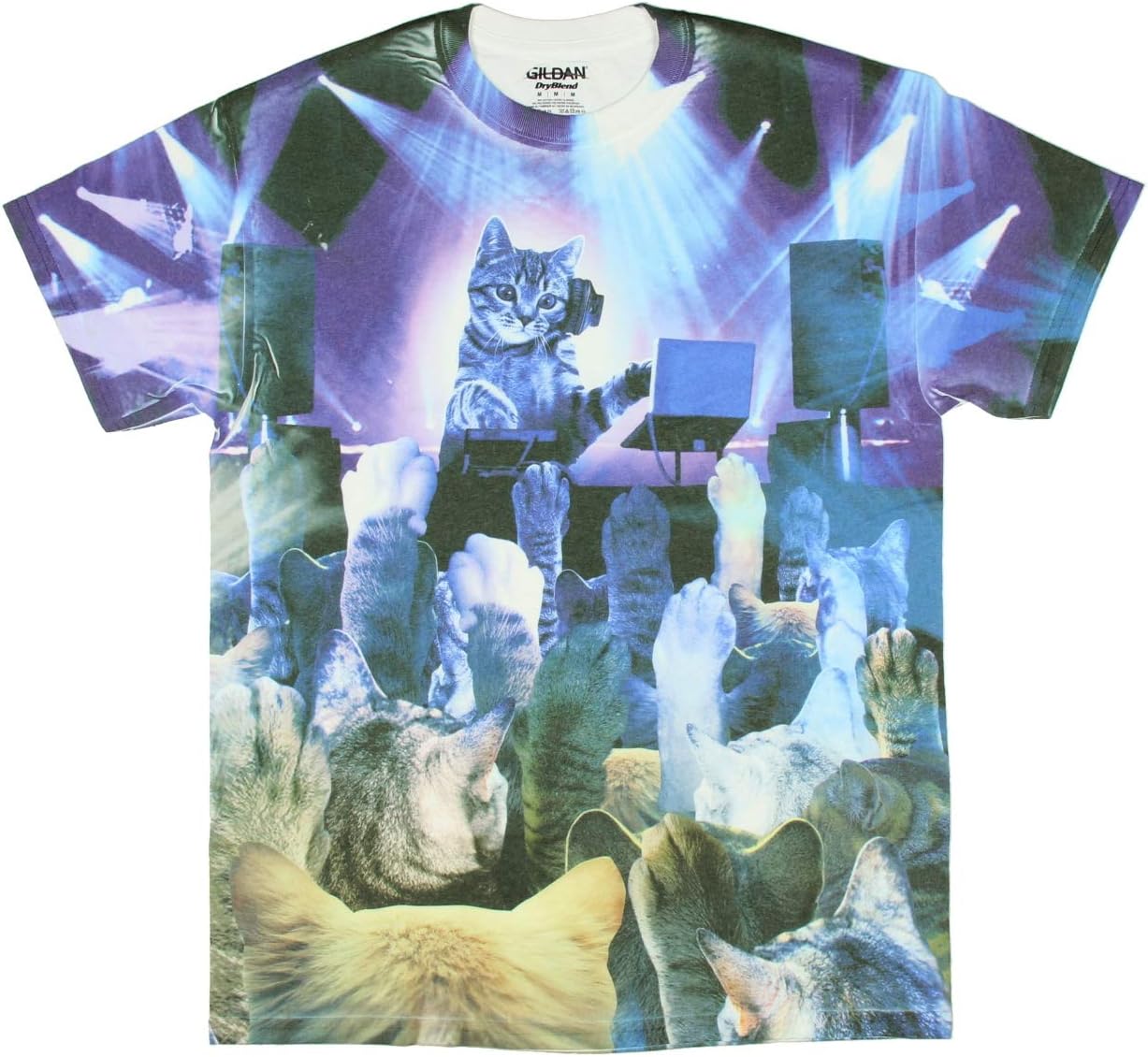 DJ Kitty And Paws In The Air Sublimation Men's T-Shirt (X-Large)