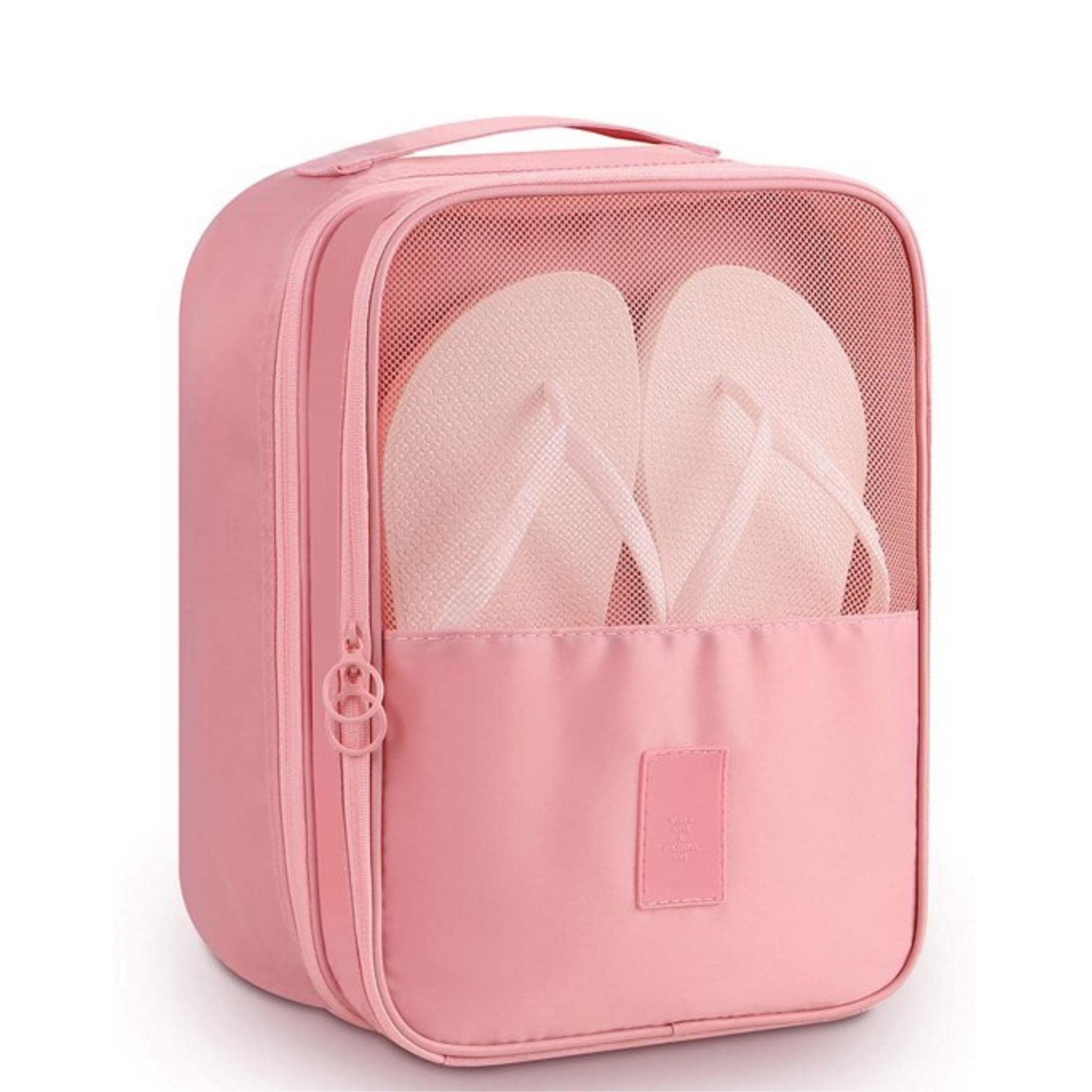 Shoe Bag Holds Pair of Shoes for Travel and Daily Use Storage Pouch Shoes Slipper Travelling Organizer (Pink)-image-45