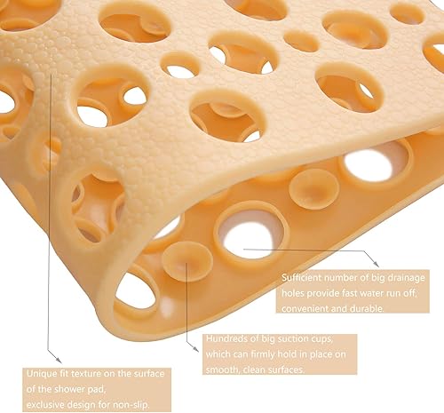Miniatura 2 de Alfombrilla de ducha antideslizante para niños con ventosa con orificios de drenaje, sin BPA, látex o ftalatos, lavable a máquina. Alfombrilla para