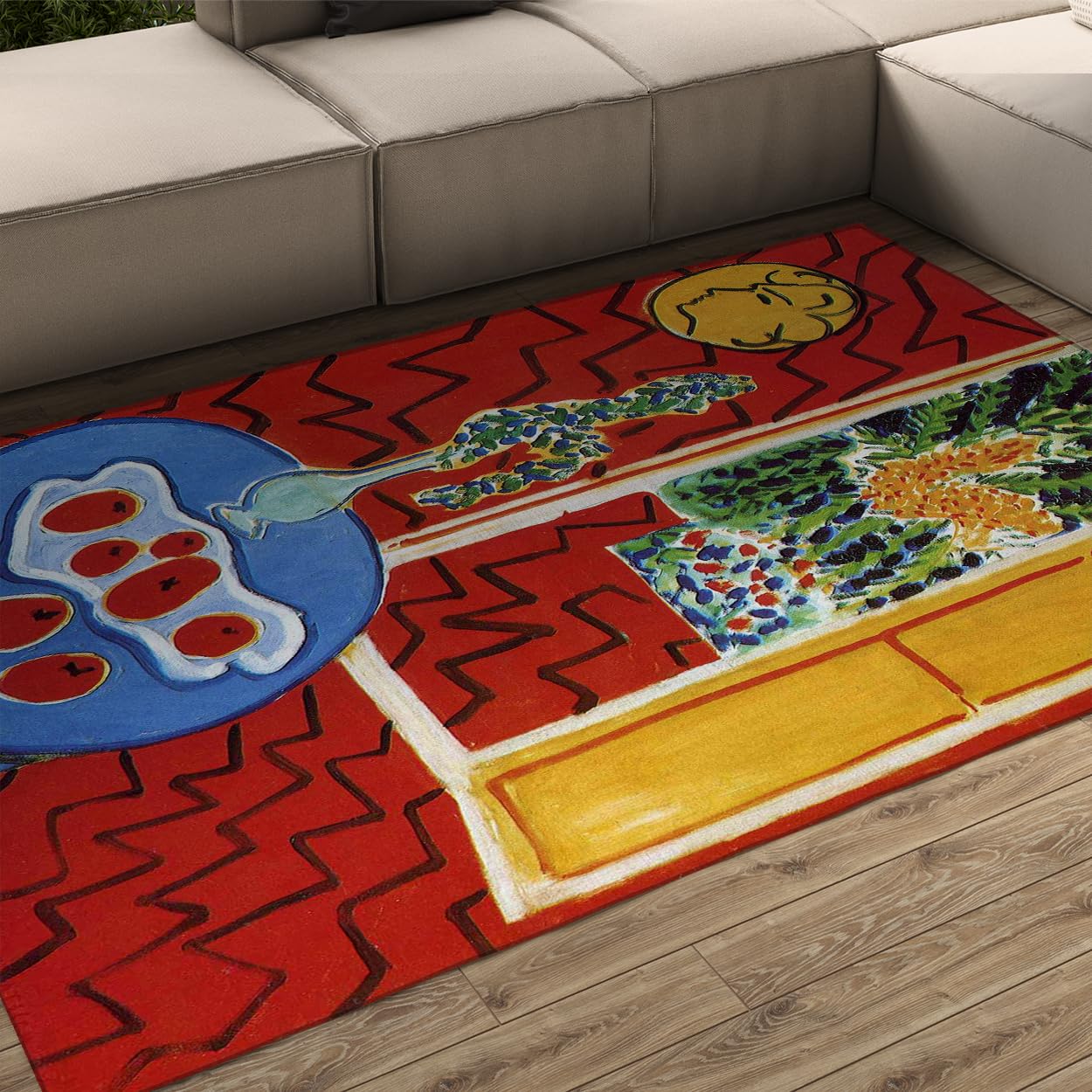 Tapis salon lavable résistant aux glissades pour une salle à manger propre