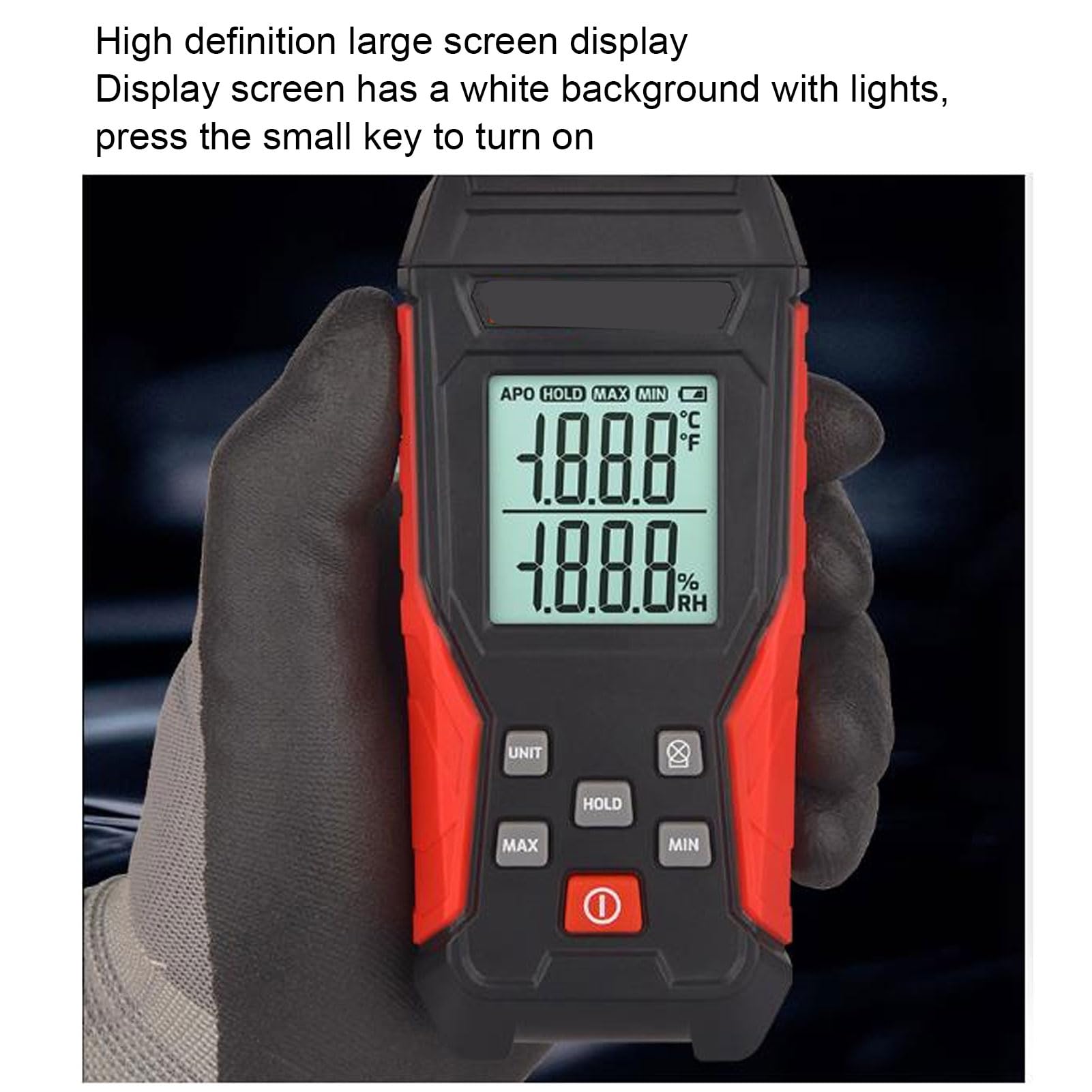 banapoy Misuratore di umidità di Temperatura, Monitoraggio Igrometro Termometro Digitale Ad Alta Precisione con Mantenimento dei Dati, Min/max, per Esterno per Interni Aria