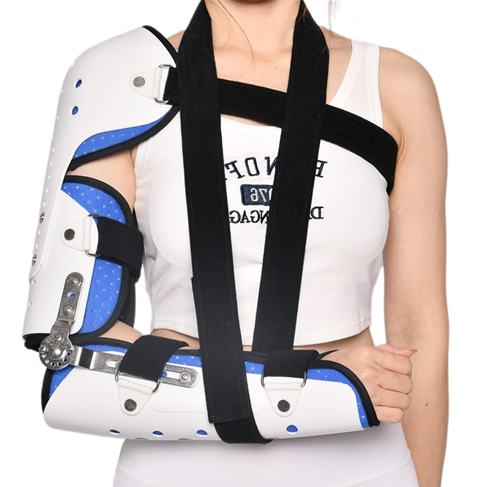 SFKLYU Tutore Immobilizzatore Gomito Rimovibile Braccio Lungo Morbido Ortesi Tutore Stabilizzatore Stecca Avambraccio Fissare Il Gomito, Prevenire Un'Eccessiva Flessione Durante la Notte,B Right