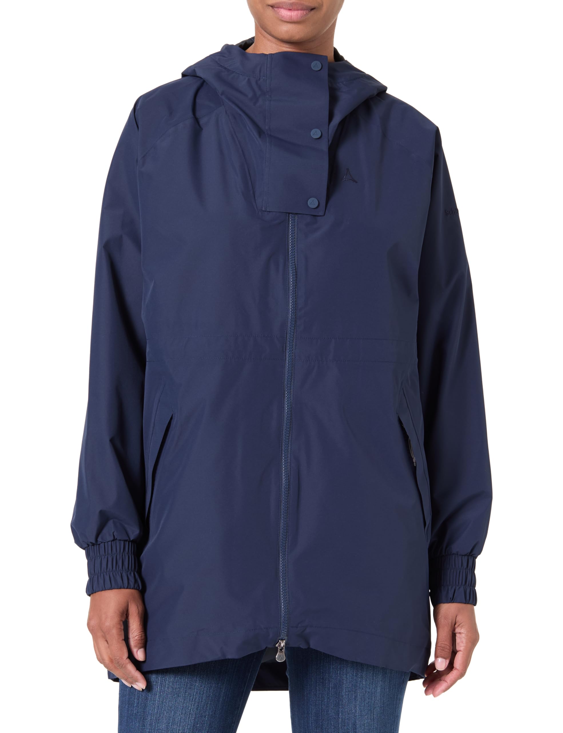 Schöffel Damen Parka Style Bohorok WMS, wasserdichter Regenparka aus recyceltem Material, atmungsaktive Allwetterjacke mit Oversize-Passform