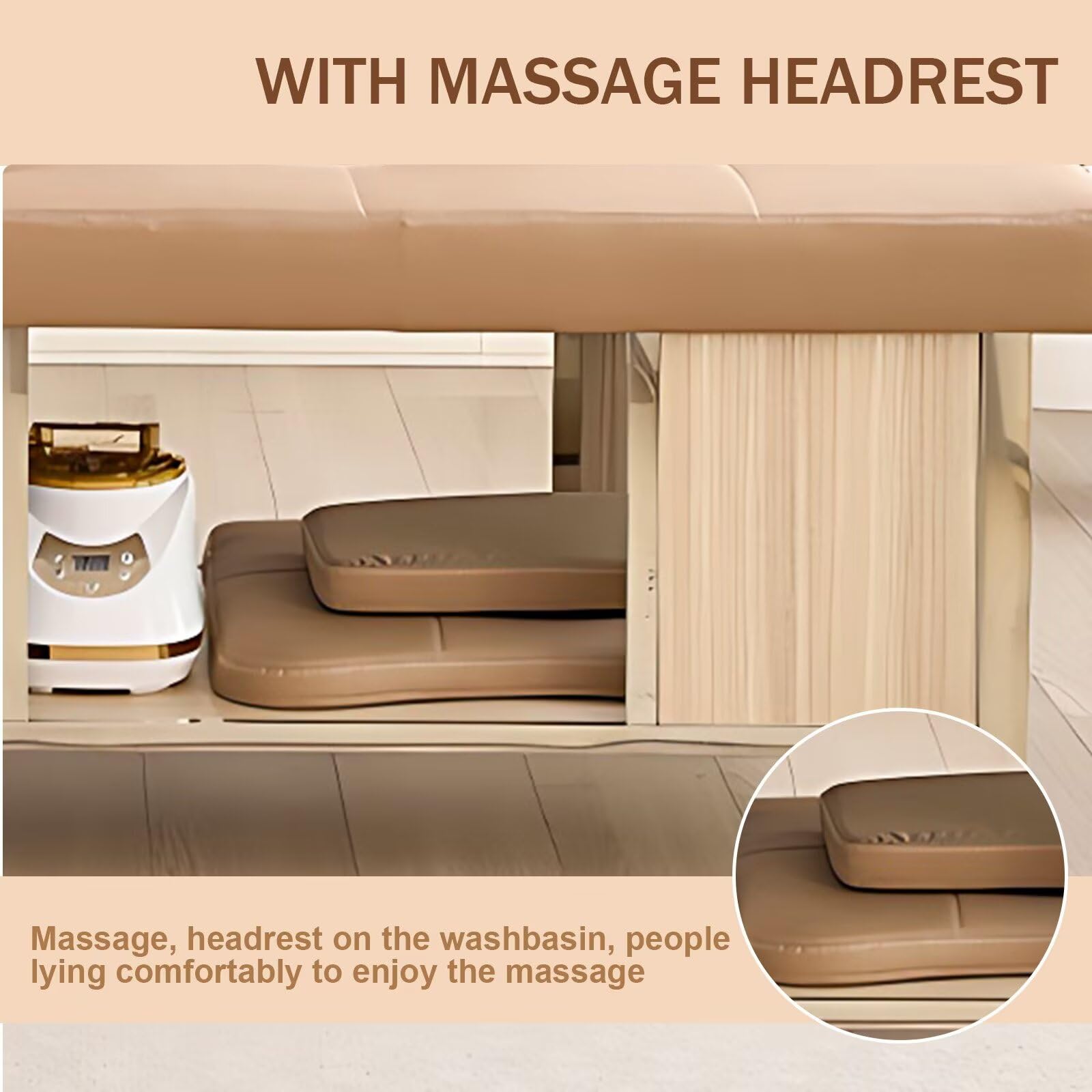 Professionelles Kopf-Spa-Waschbecken, Massageliege mit Wasserzirkulation, Begasung, Keramikbecken, Moderne, Warme Salon-Spa-Ausstattung