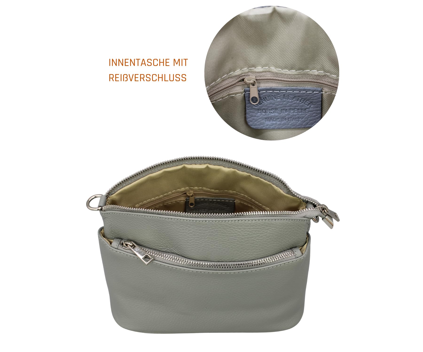 Adel Bags NIRA Damen Umhängetasche Echtleder Handgefertigt Crossbody Bag
