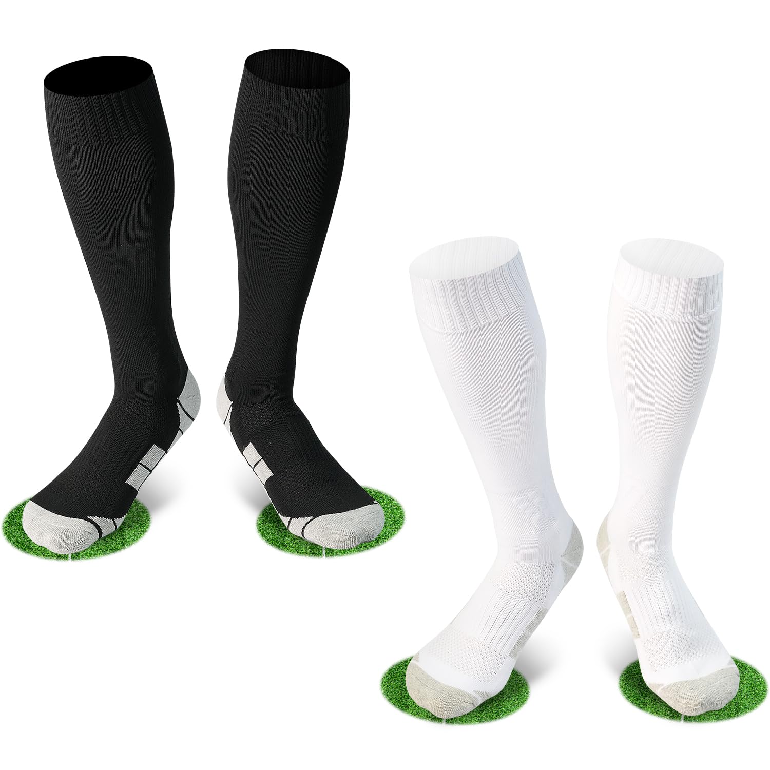 DECOVICI FußballSocken Kinder Herren 2 Paar, Kniestrümpfe Stutzen Fussball Jungen Mädchen Lang Sportsocken Rugby Volleyball 30-47