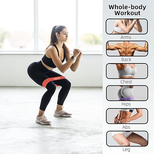 Vista 6 de M&M SCRUBS Bandas de ejercicio de resistencia – Juego de 5 bandas elásticas de fitness con guía de instrucciones y bolsa de transporte