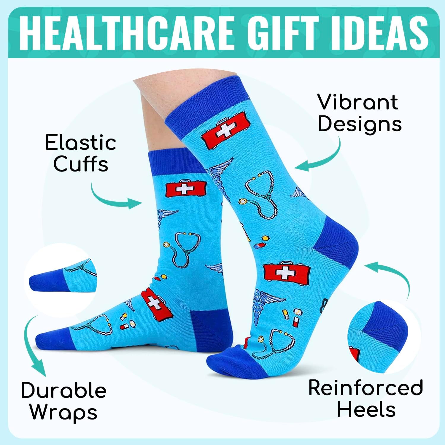 Zmart Appreciation Gifts - Funny Socks for Lawyer Doctor and Guitar Lover in 2 Pack - Image 3
