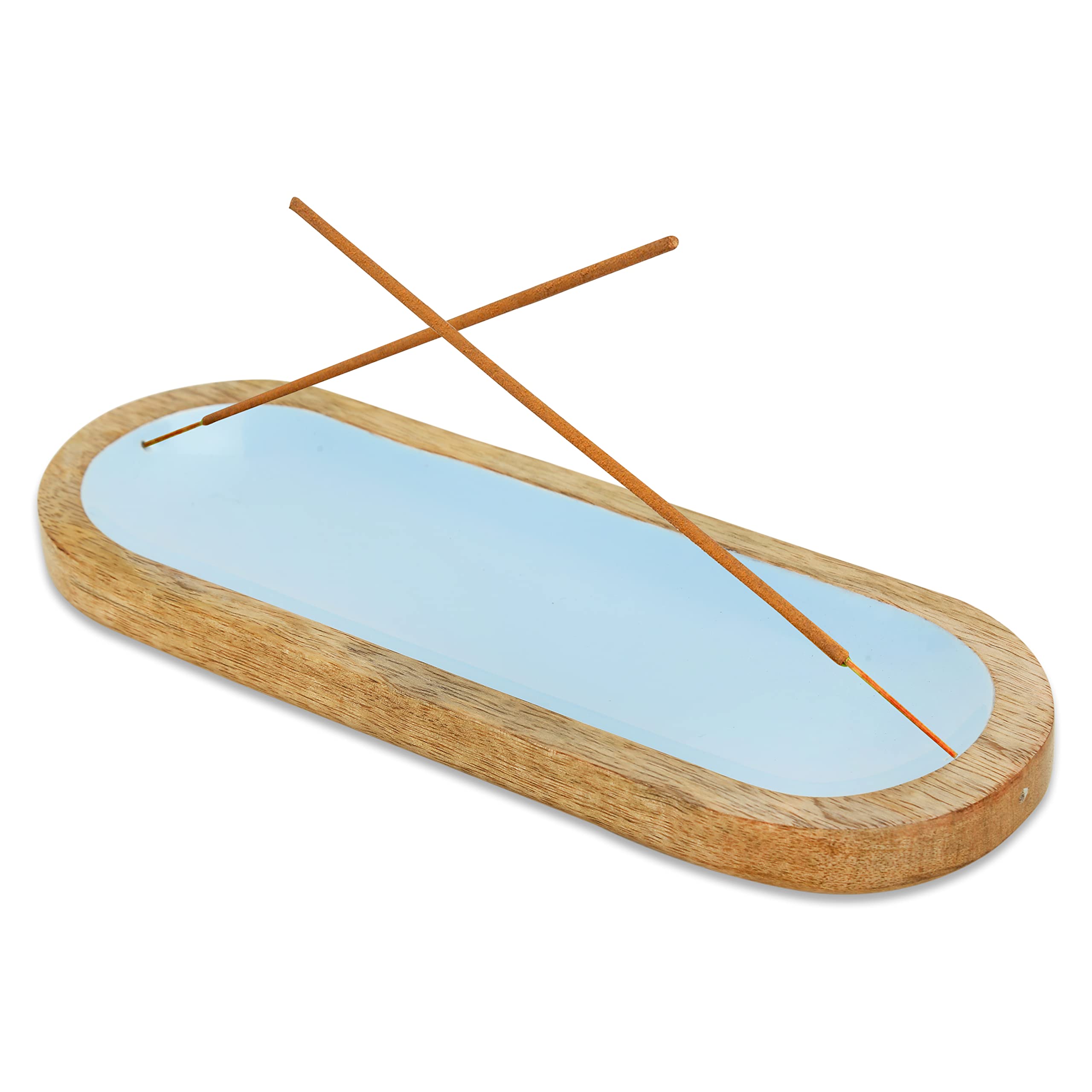 Hand Painted Incense Holder-Incense Burner/Ash Catcher/Handmade Wooden Insence Tray – Modern Gift Home/Room/Kitchen Décor Size 11x4x1.5 Inches