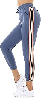 Jela London Damen High Waist Jogginghose Streifen Skinny Stretch
