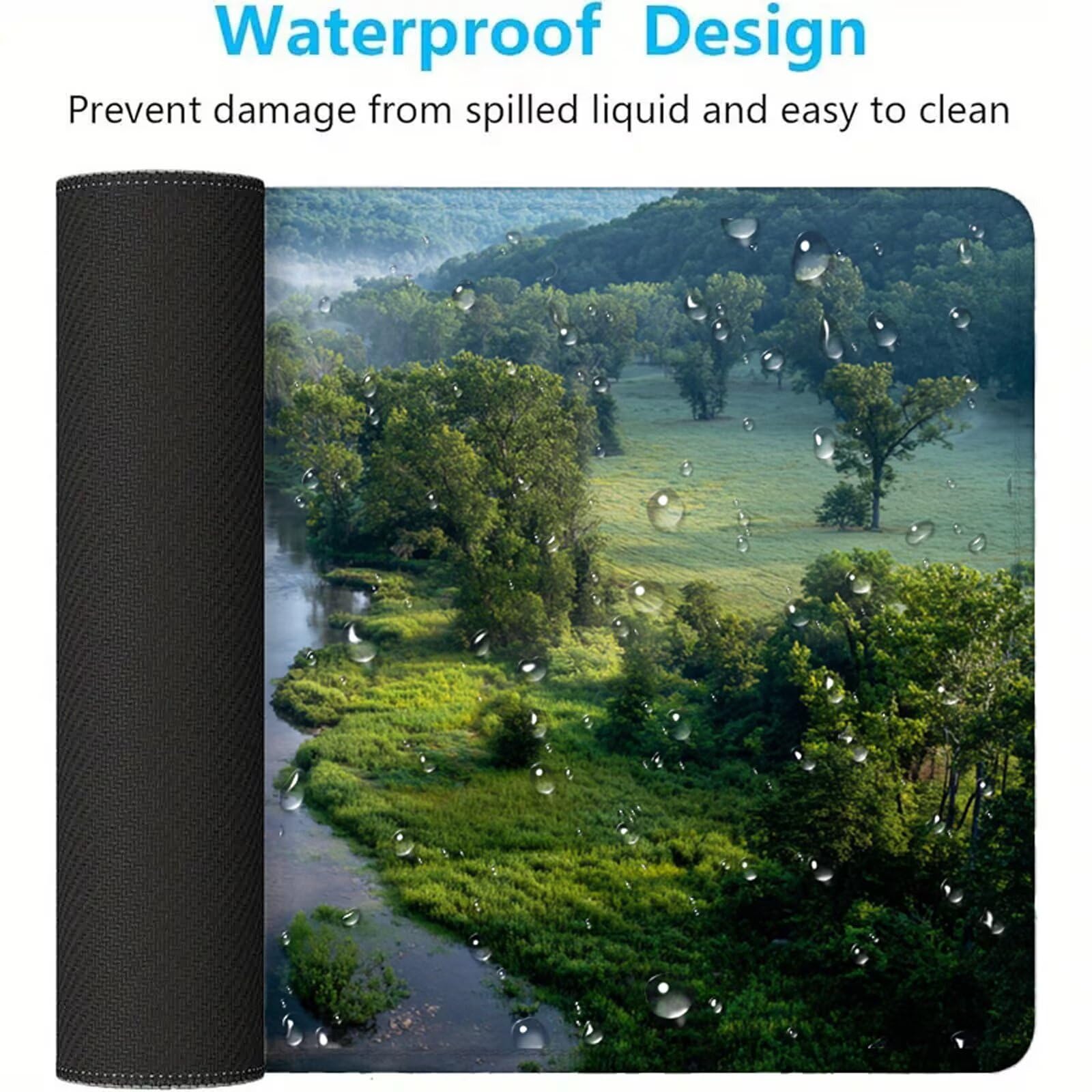 Krajobrazowa podkładka pod mysz XXL 1000 x 500 mm duża antypoślizgowa podkładka pod mysz do gier akcesoria biurowe, wodoodporna podkładka pod mysz z zamykaną krawędzią do biura, domu i pokoju zabaw