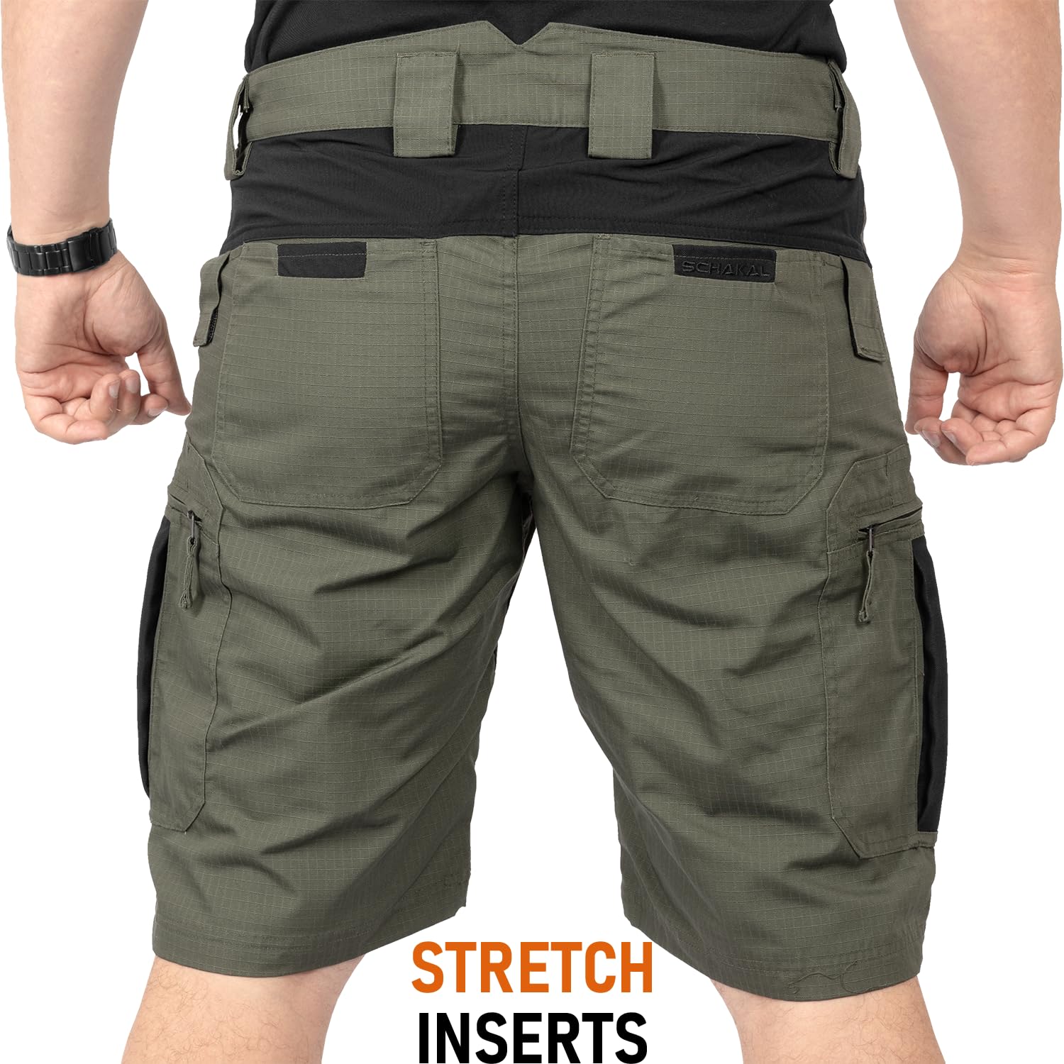 ACE Schakal Cargo-Hose kurz - Einsatz-Shorts mit Stretch-Bund für Männer - Taktische Outdoor-Hosen für Herren