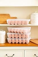 Vista 6 de Covered Egg Holder,Egg Storage for Refrigerator,Fits 18 Eggs,Pack of 4