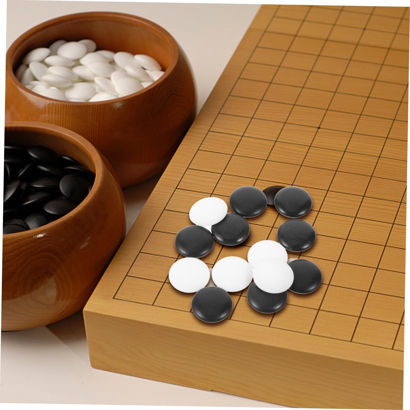 Yardwe 360 Pièces Petites Pièces D'Échecs Go en Résine Lisse Accessoires Artisanaux Résistants Aux Bris pour Jeux De Société Traditionnels Et Réunions Familiales