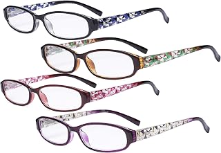 Eyekepper 4 Pack Print Women's Reading Glasses - Ladies Fashion Small Readers for Women Reading