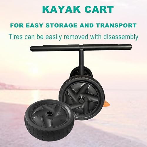 Miniatura 5 de Carrito de kayak Carro Kayak Carrito Carro plegable para Carring Kayaks Canoas Boat Trolley Plata+Negro+Naranja