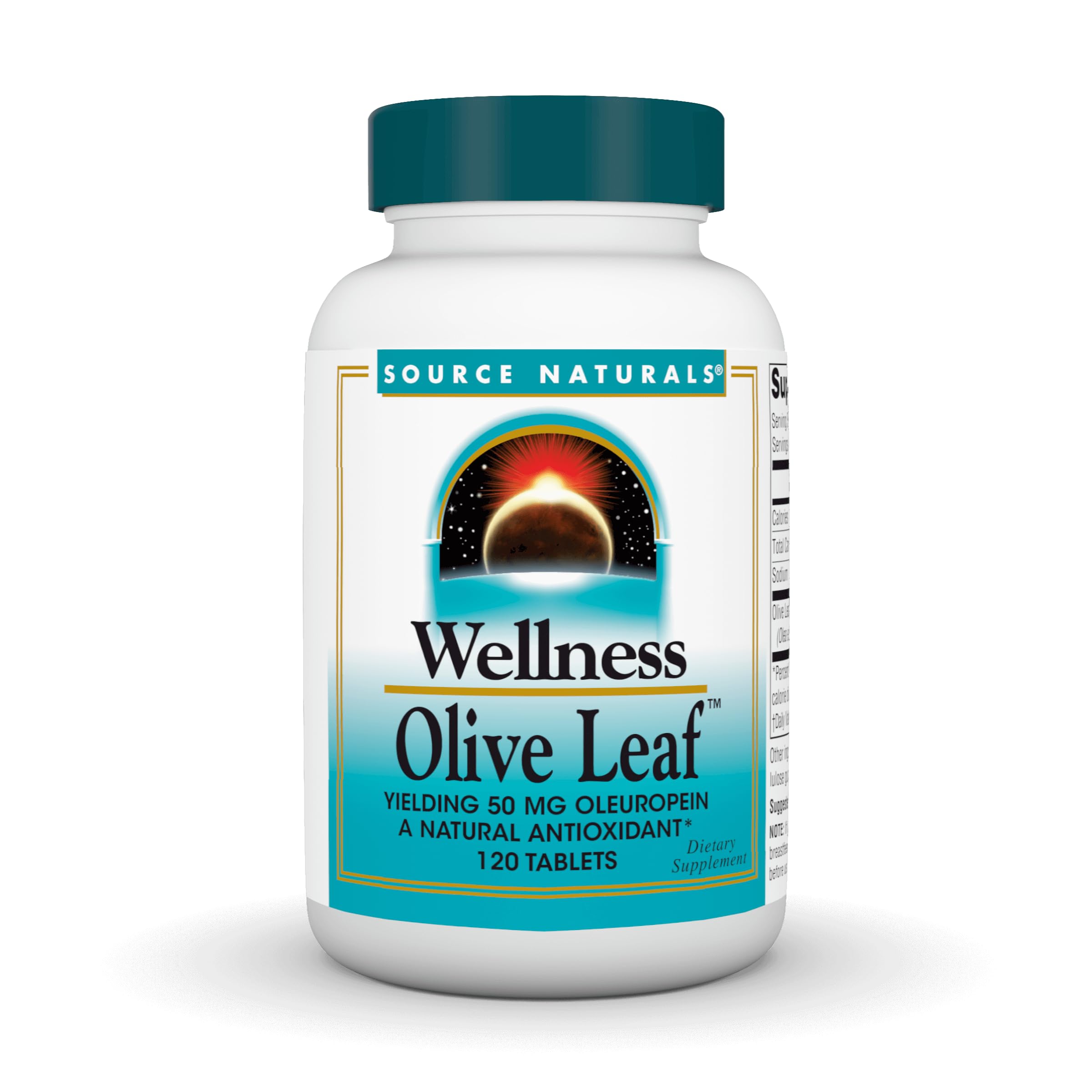 Source Naturals Wellness Olive Leaf - Yielding 100 mg Oleuropein a Natural Antioxidant* - 120 Tablets