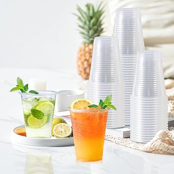 Lamosi 500 Pack 7 oz Plastic Cups, Disposable Plastic Clear Cups, Cold Drinking Water cups for Party, Wedding, Travel, BBQ, Picnic, Event