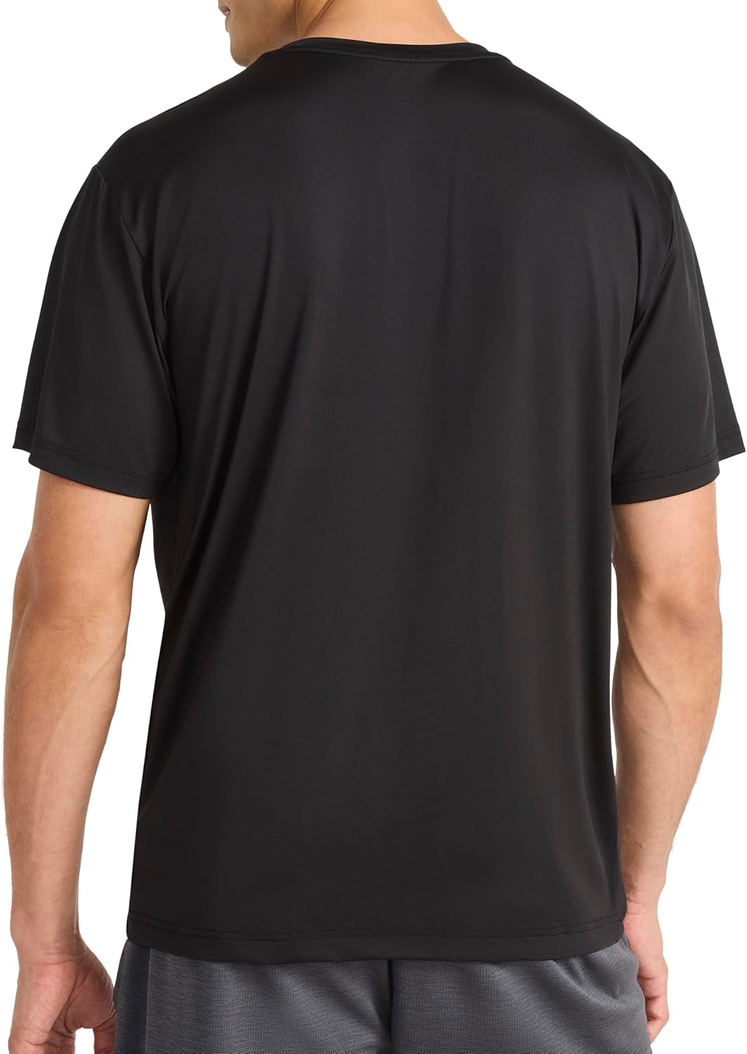 Reebok Mens Reflective Small Logo Crewneck T-Shirt, Standard Fit, Lightweight Cool Touch Jersey Fabric - Image 2