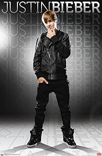 Trends International Justin Bieber - Gray Wall Poster, 19L x 13W, Premium Unframed Version