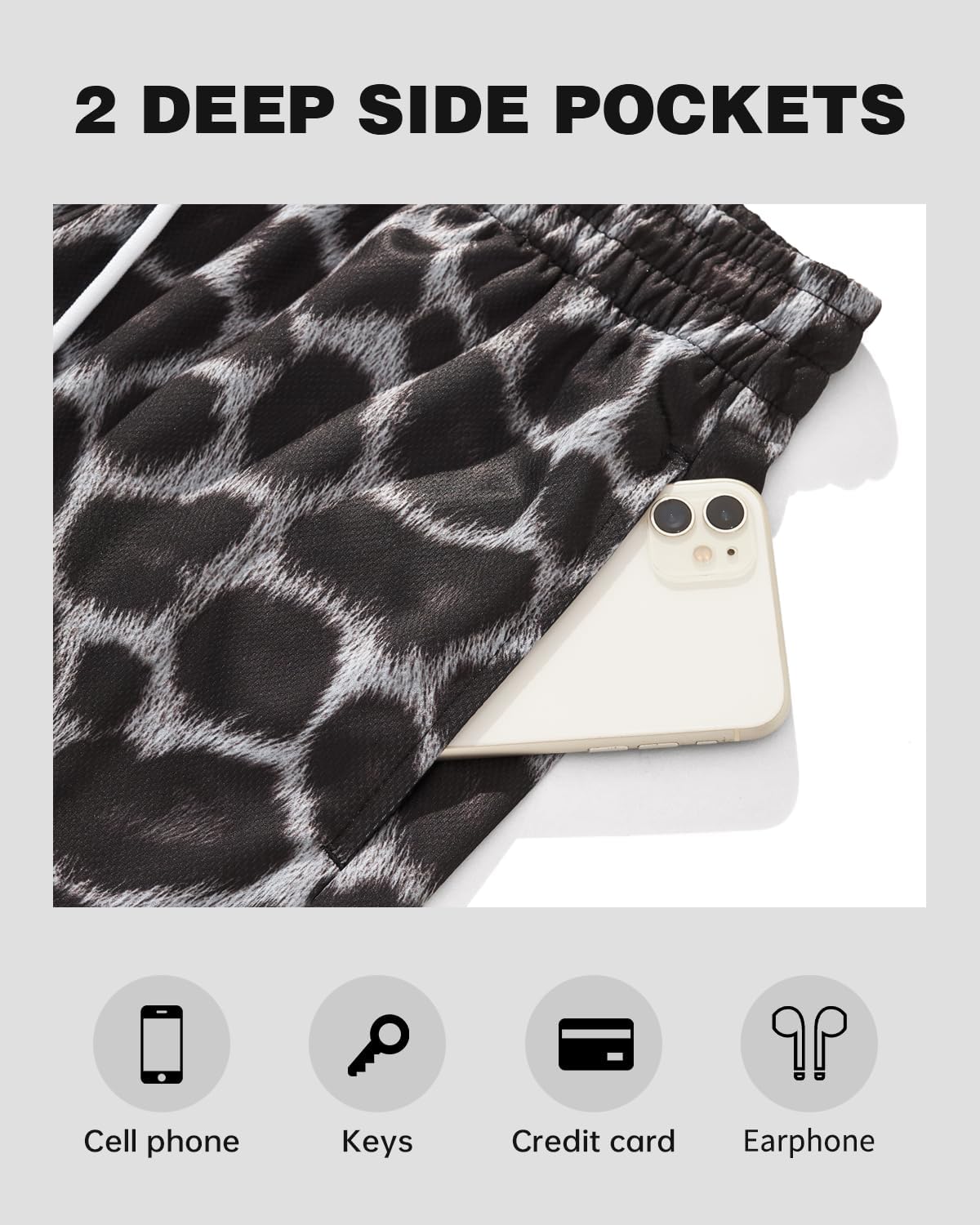 AIMPACT Mens Graphic Print Shorts 5 Inch Workout Gym Running Basketball Summer Beach Board Shorts for Men - Image 4