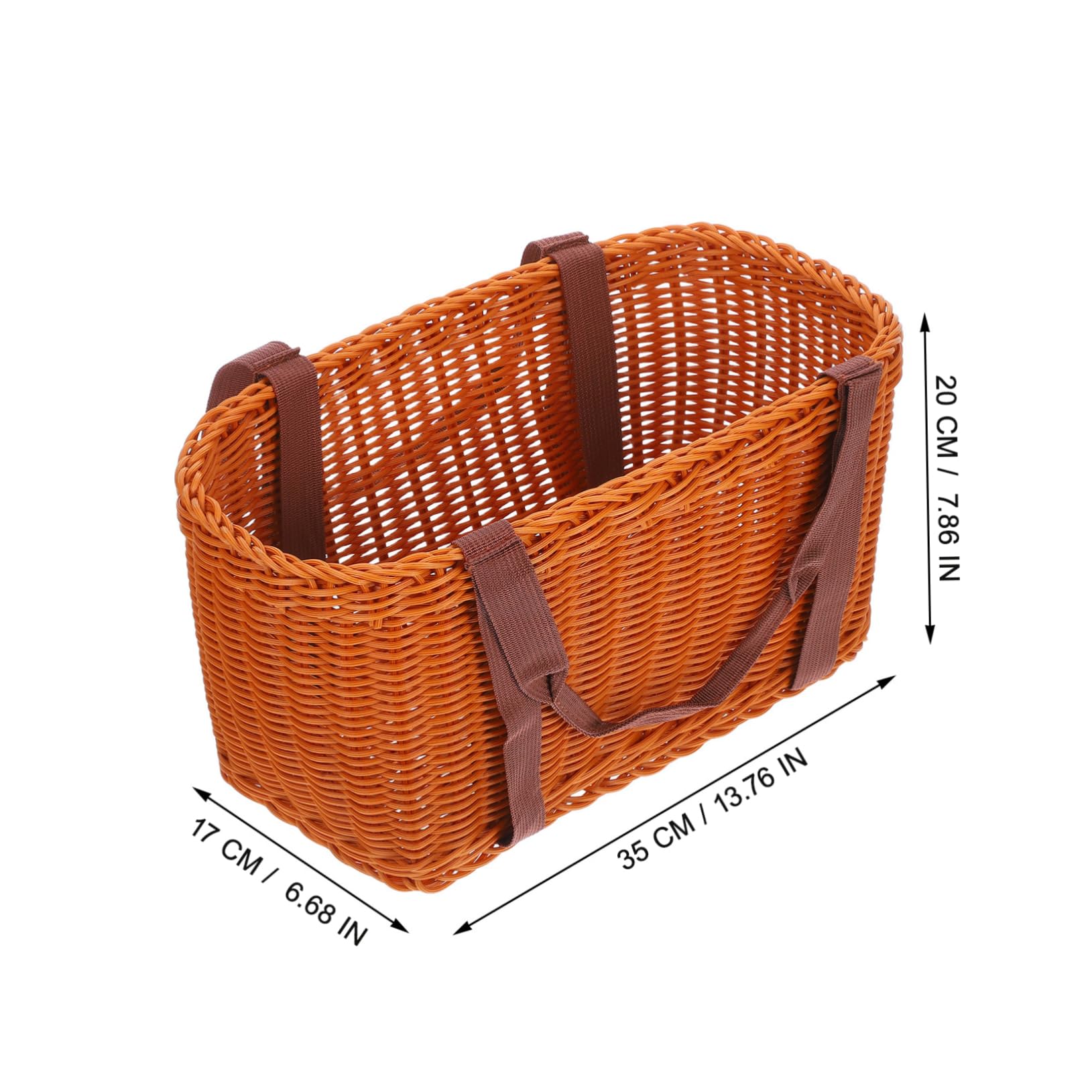 Cesto Intrecciato Marrone in Pp Robusto e Pratico, Portaoggetti da Cucina e Frutta, Contenitore Portatile per Banchetto e Picnic