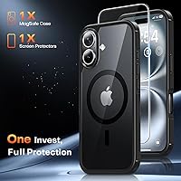 Vista 658 de TAURI Funda magnética 2 en 1 transparente para iPhone 14 Pro, compatible con Magsafe [no amarillenta] con protector de pantalla, protección de grado