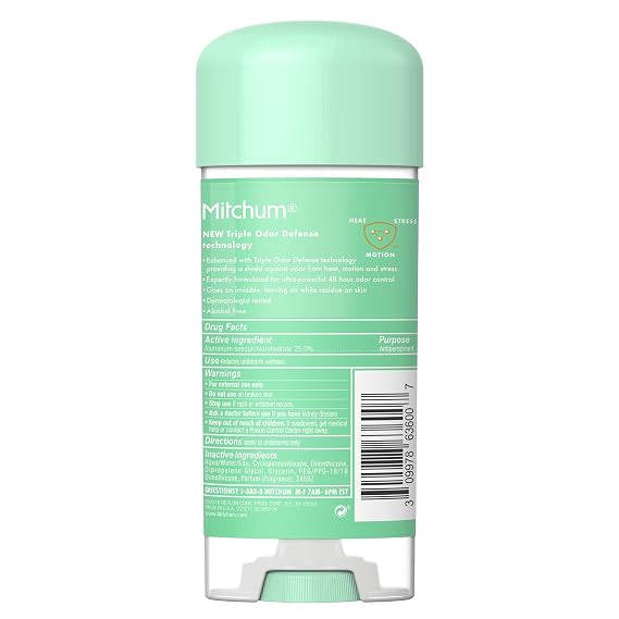 Mitchum For Women Anti-Perspirant Deodorant Clear Gel Powder Fresh 3.40 oz (Pack of 2)