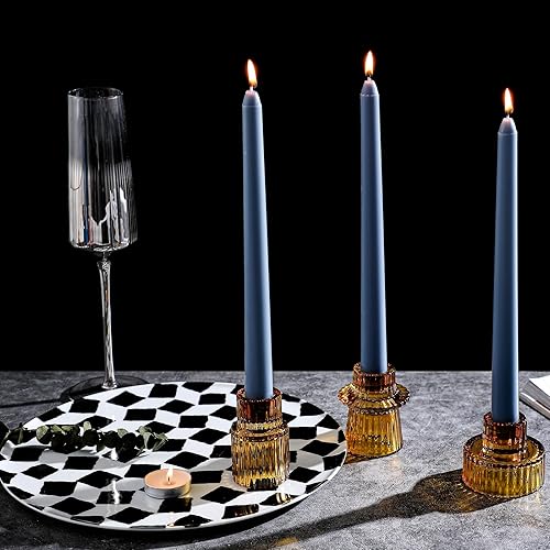 Miniatura 2 de G Candelabros de vidrio prémium para velas cónicas, velas de candelita, velas de pilar, portavelas votivas para citas, cenas, bodas, decoraciones de
