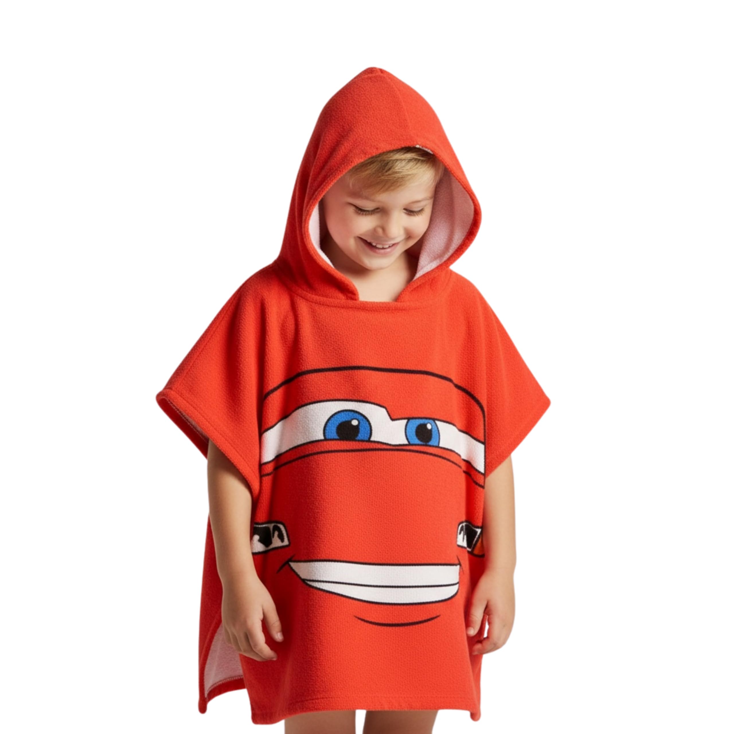 Disney Pixar Cars Poncho da Bambino, Telo Mare, Asciugamano da Bagno con Cappuccio, Asciugamano da Nuoto per Ragazzi