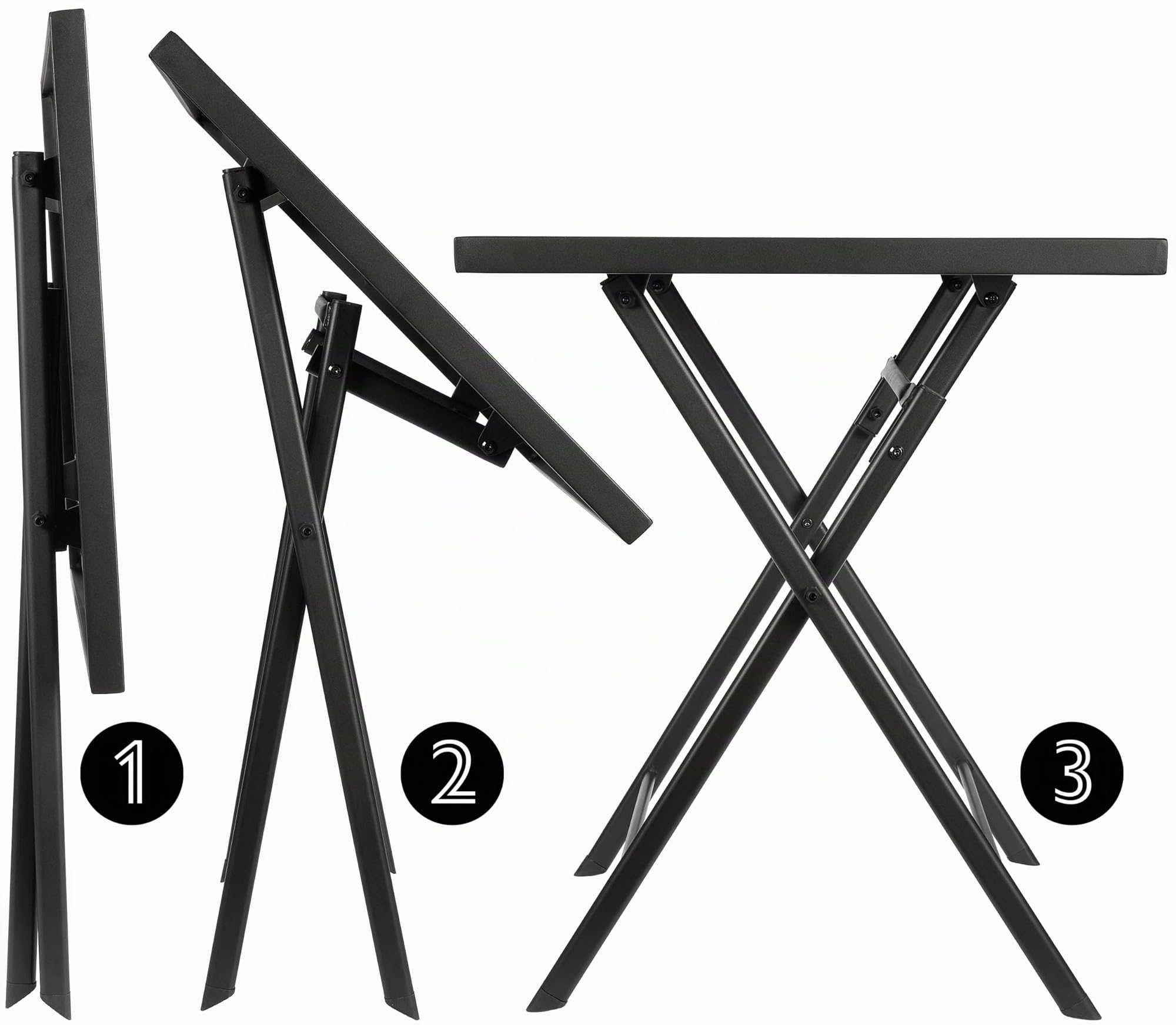 Brubaker Tavolo da Giardino Bergamo - 58 x 58 cm Tavolo da Balcone Impermeabile Pieghevole in Metallo da Campeggio Quadrato con Aspetto in Pietra – Grigio