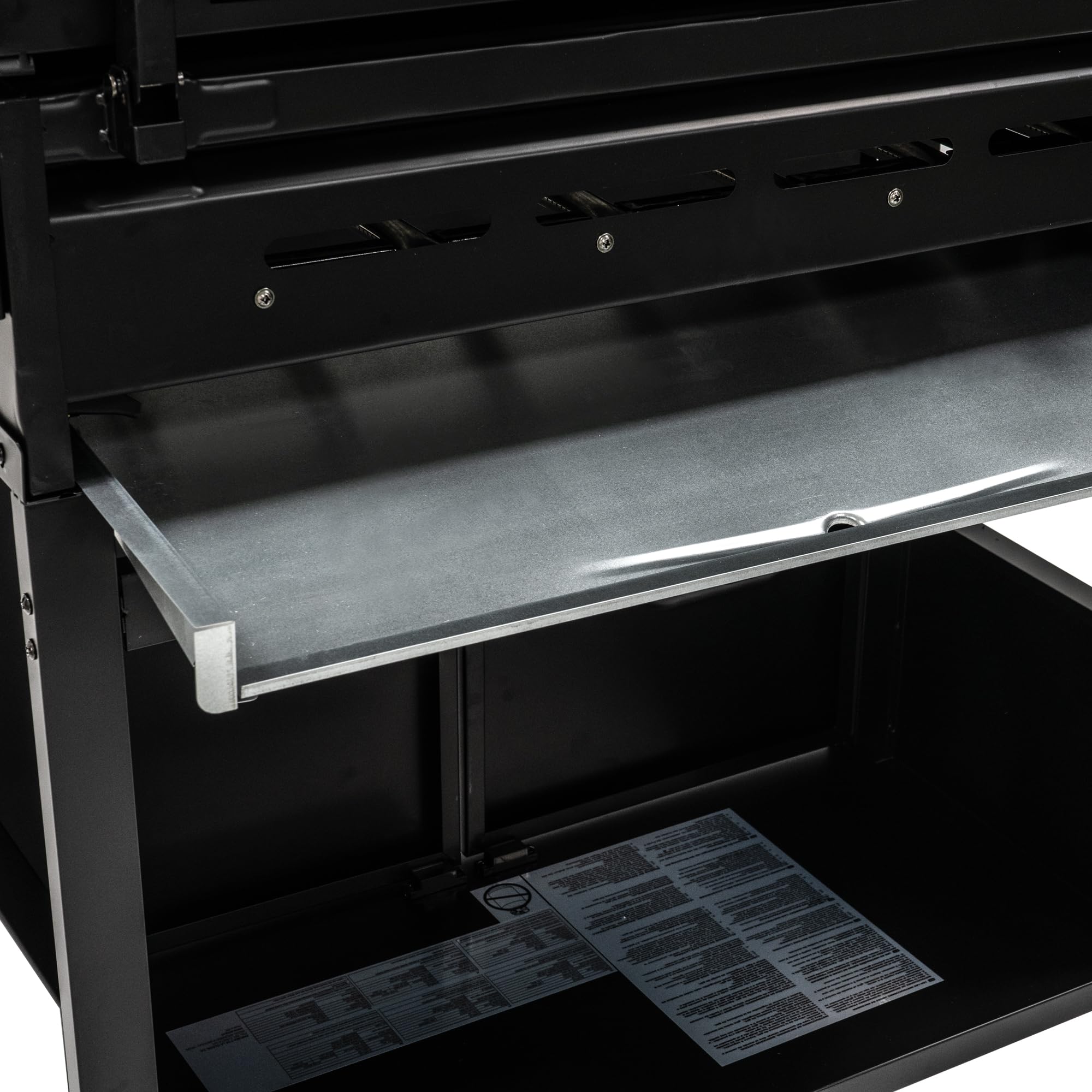 Amig - Barbacoa de gas Fireplus 3+1 de 8,4 kW - Acero inoxidable Negro - Parrilla con ruedas Modelo GRILL-3F - Barbacoa XXL con carro y termómetro - 117x52x103 cm - 4 quemadores y Bandeja lateral