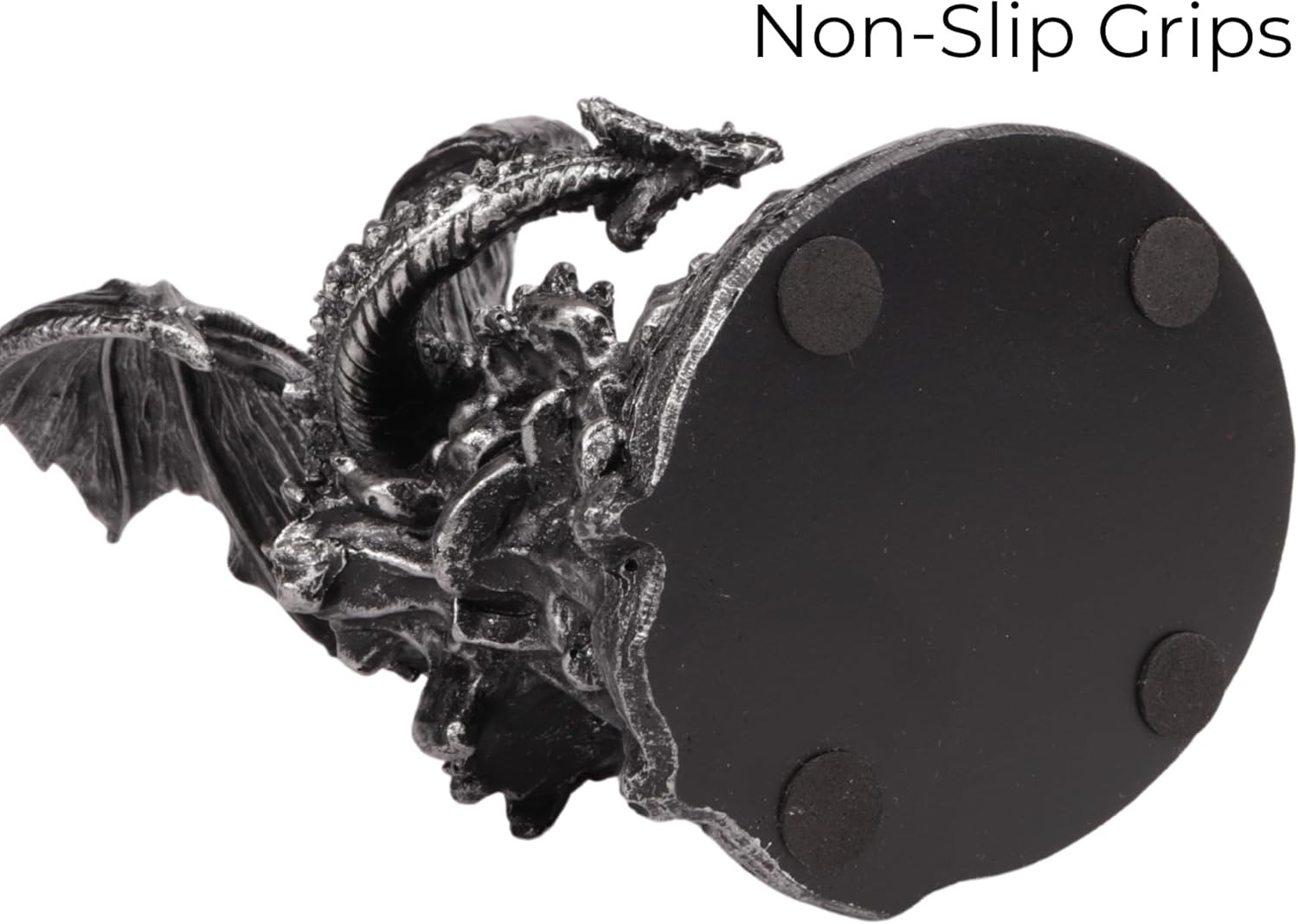 Needzo Metallic Fantasy Dragon Figurine with Stand, Unique Collectible Statue for Bookshelves, 8 x 4 Inches - Image 5