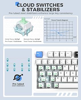 EK87PRO ゲーミングキーボード 無線 テンキーレス 80% メカニカルキー Amazon | DAREU EK87PRO ゲーミングキーボード 無線 テンキー