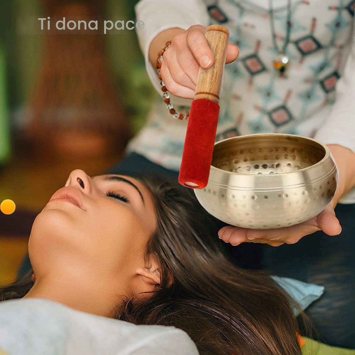 Zap Impex Bellissima nuova campana tibetana in ottone martellato a mano Ciotola tibetana per meditazione yoga