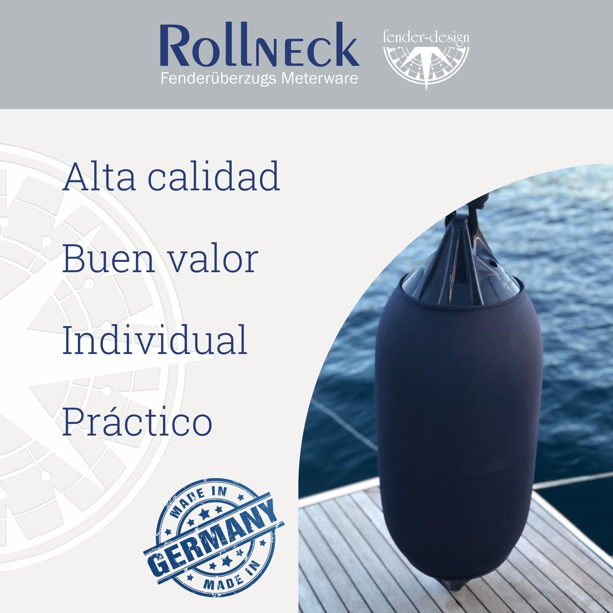Diseño de defensas Funda de Defensa Defensa Barco largas - Calcetines de Defensa de 5m para Cortar Usted Mismo para Aproximadamente 5-6 defensas