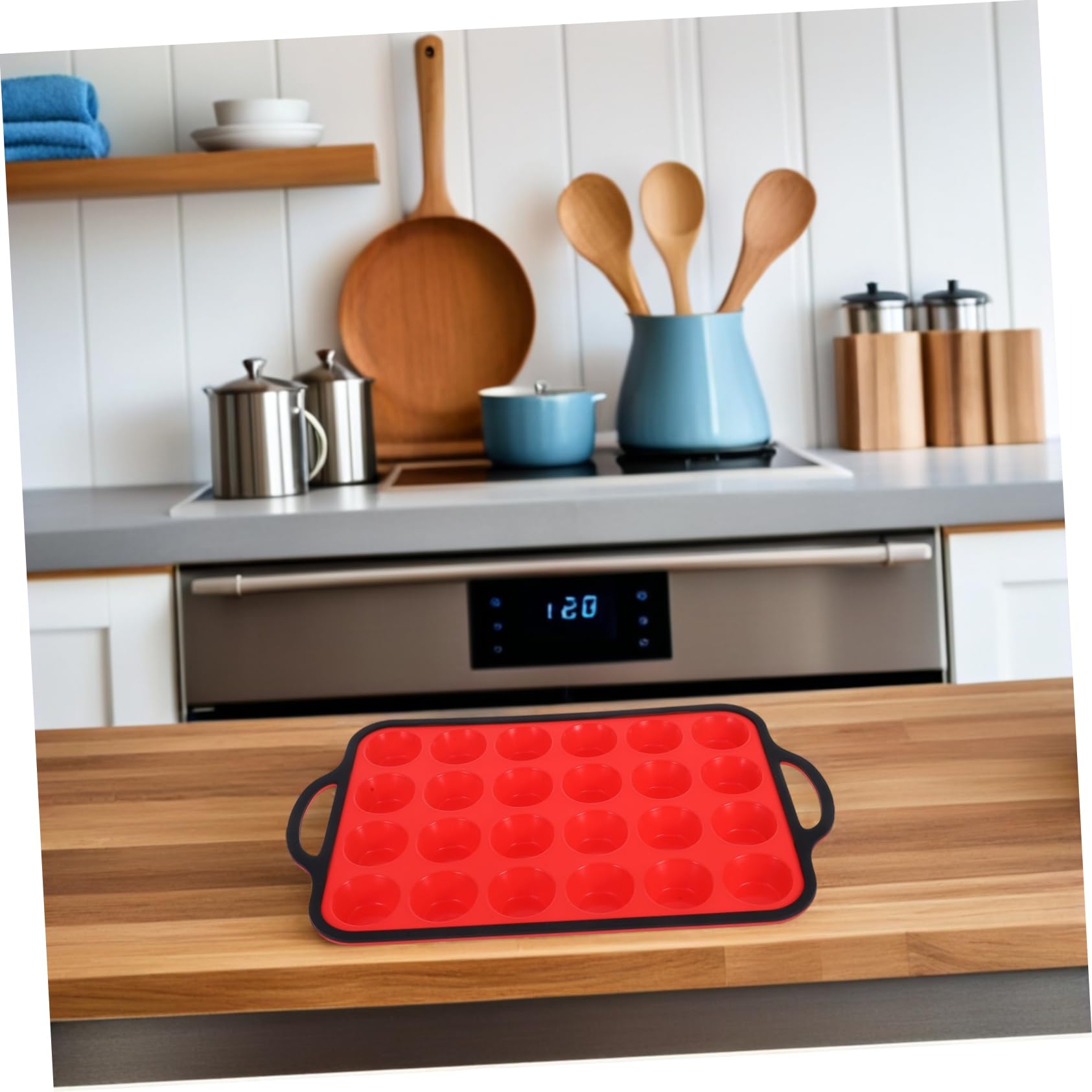 VALICLUD Moule à Muffins Silicone Antiadhésif Compartiments Pour Gâteaux Et Pancakes Réutilisable Et Lavable Pour Cuisine Familiale