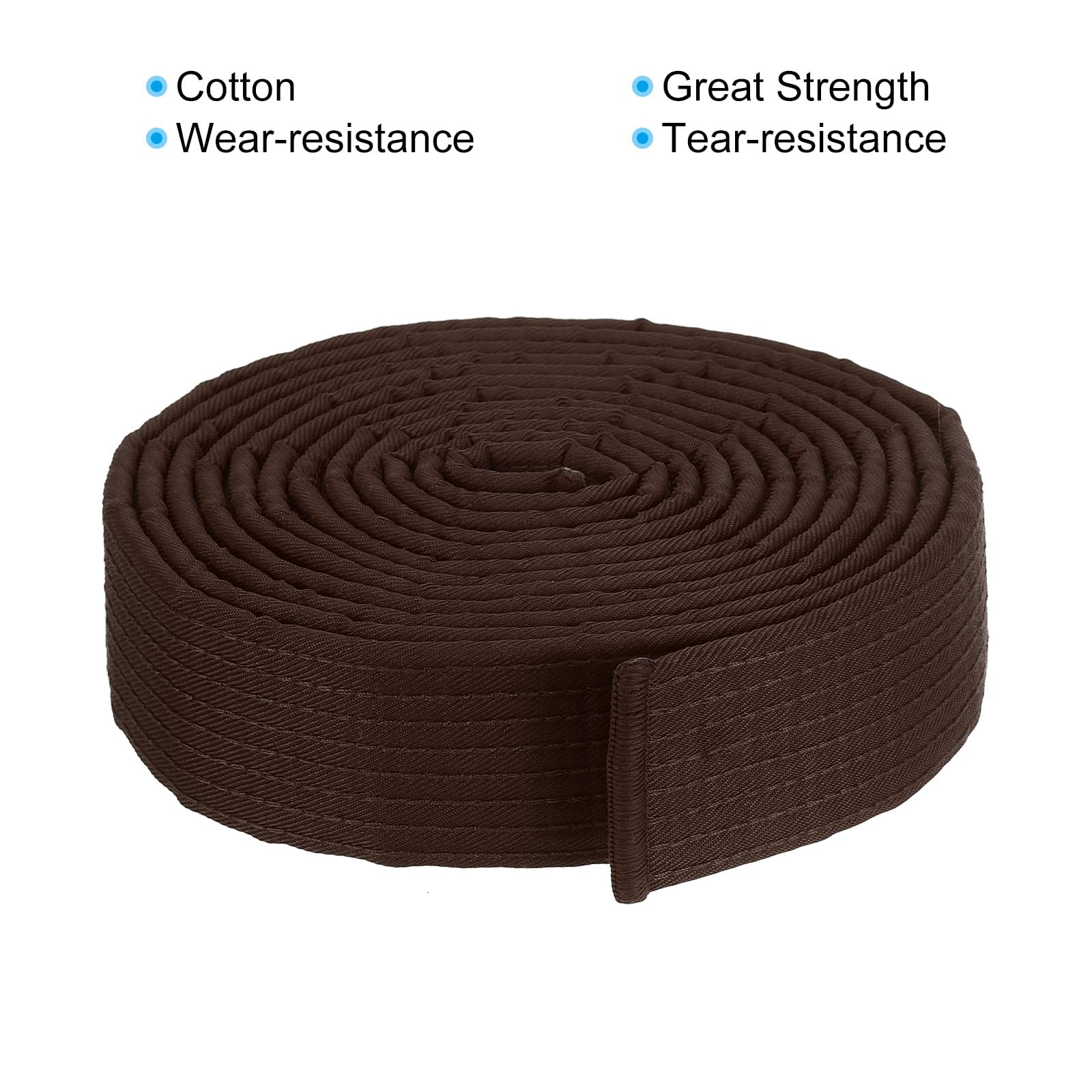 Ceinture De Taekwondo Marron – Colorée, Coton, 3.4m X 4cm, Pour Classement, Karaté, Judo, Entraînement