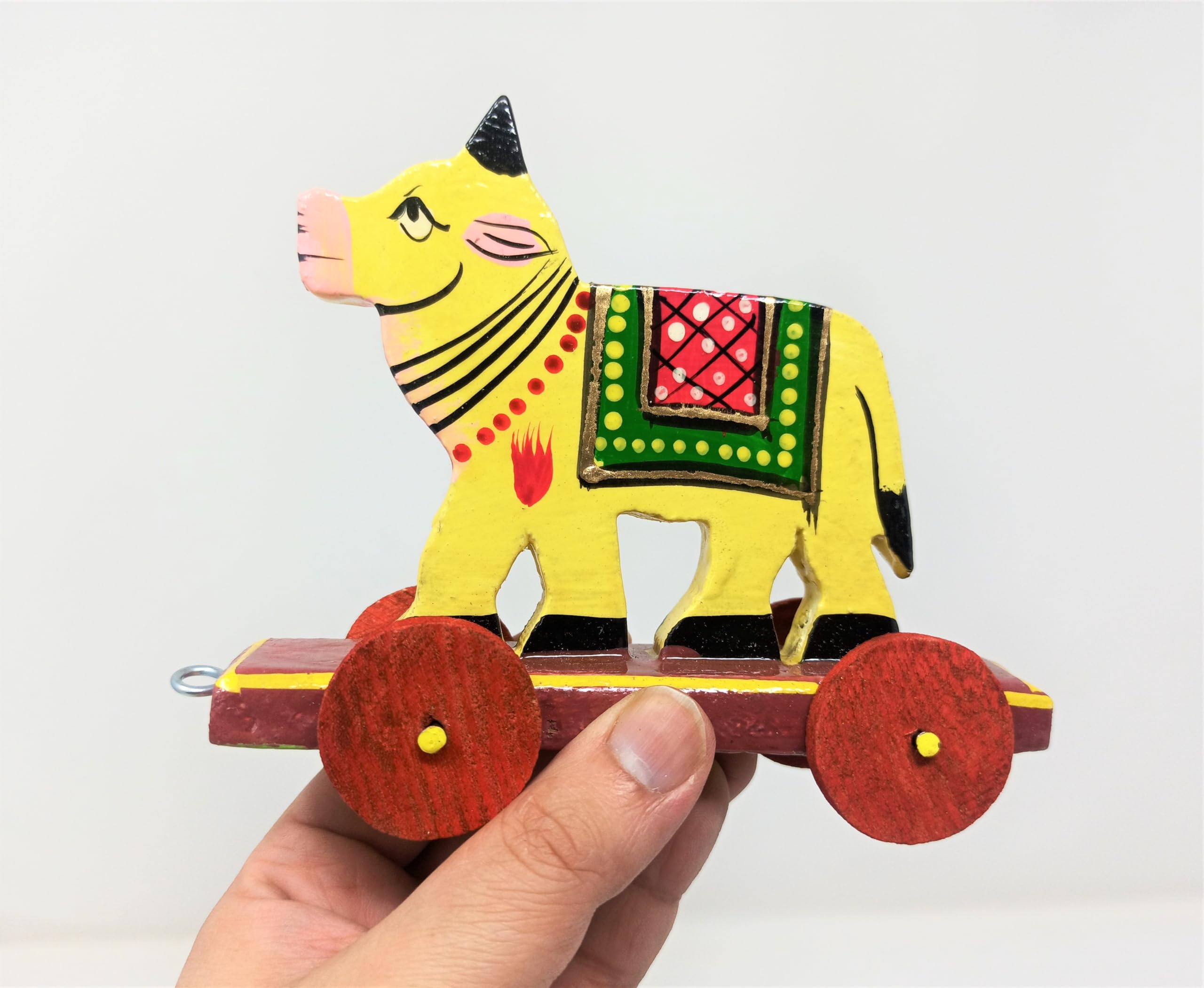 A&A Kreative Box Wooden Pull Along Cow - Image 3 thumbnail