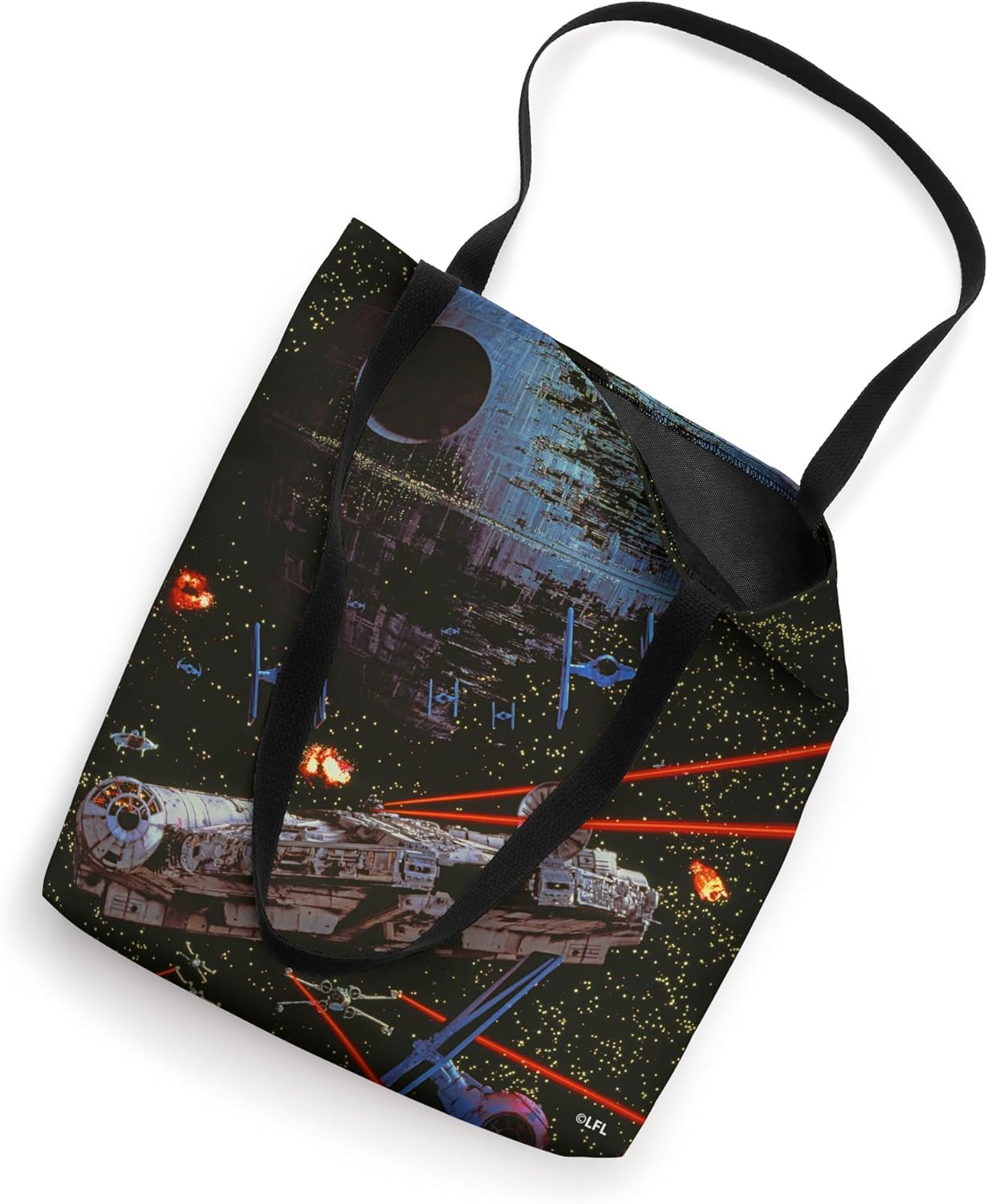 Star Wars Return of the Jedi Death Star II Battle Black Tote Bag