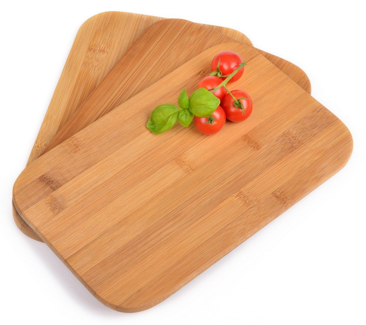 GRAEWE ® Planche à découper Bambou 23 x 15 x 1 cm - 3 pièces - pour Un Bon Petit déjeuner