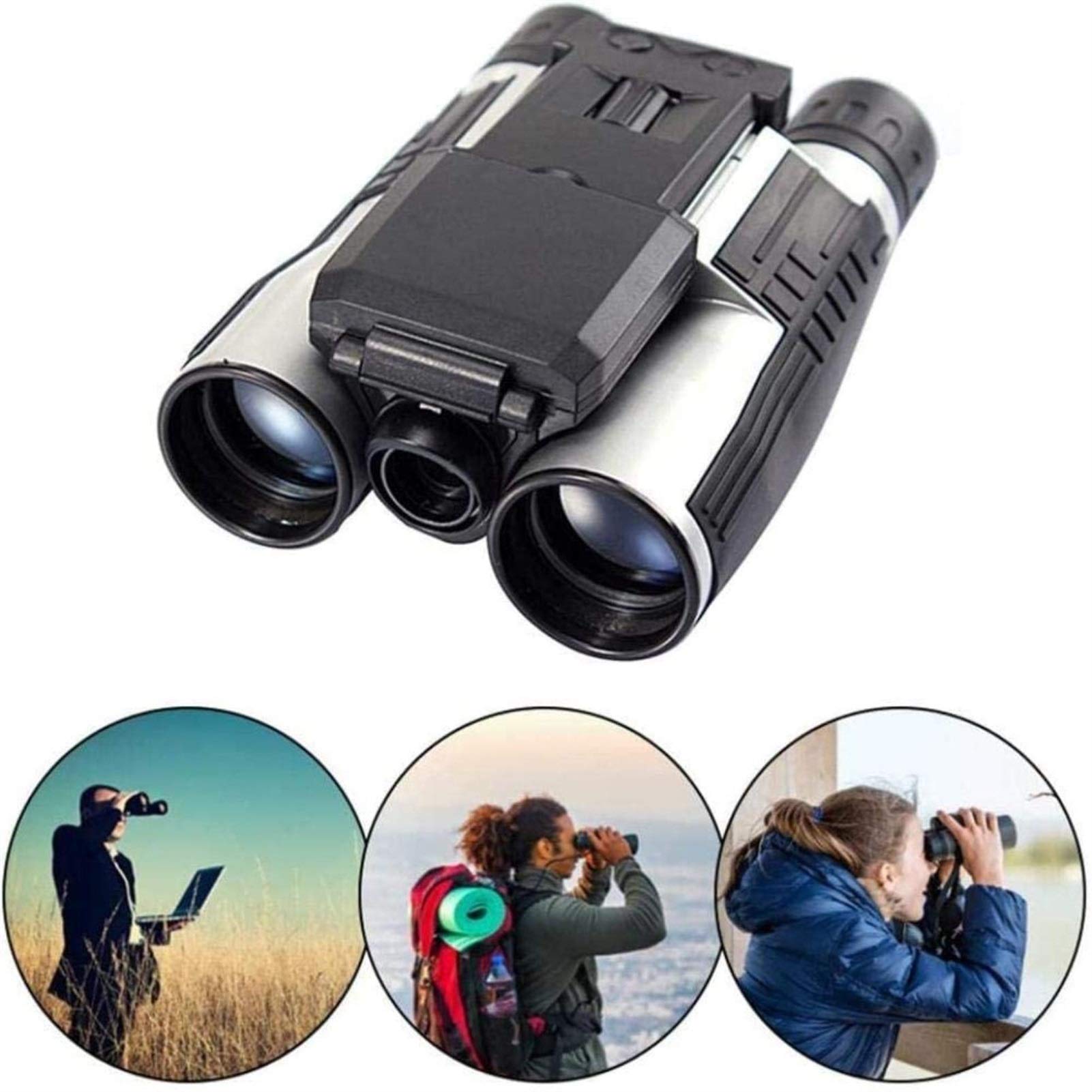 Monokularowy teleskop wysokiej mocy, aparat cyfrowy 1080p, wyświetlacz LCD 2.0", lornetka czarna 12x32, teleskop składany ze zintegrowanym aparatem cyfrowym, lornetka Full HD.