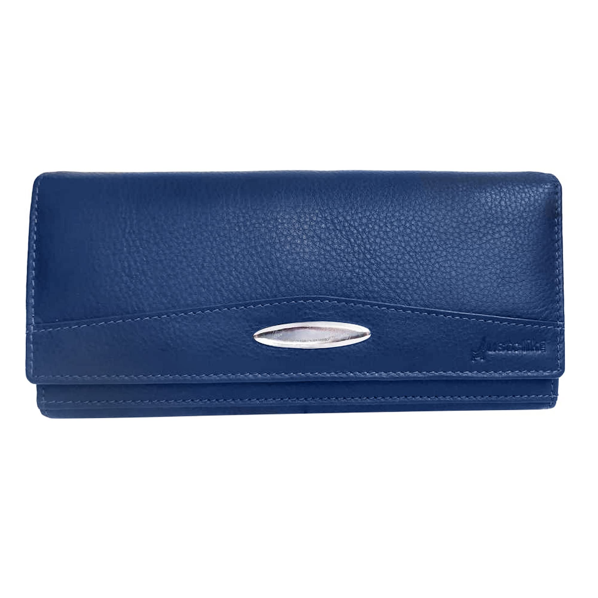 Genuine Leather Light Blue Wallet for Women | 3 Card Slots | 2 Photo ID Window | 5 Zippered Pocket | 4 Compartment |-image-18