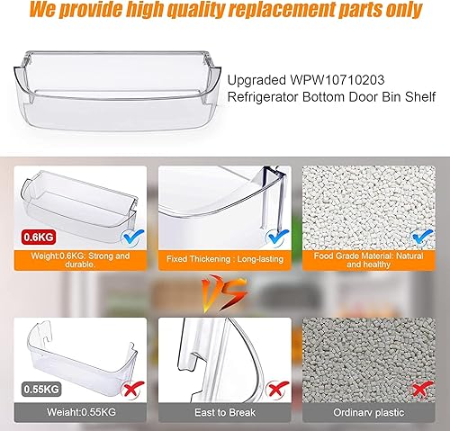 Miniatura 5 de WPW10710203 Contenedor de puerta de galón para refrigerador Whirlpool Kenmore reemplazar W10710203 W10451871 W10463668 W10710203 WPW10710203VP