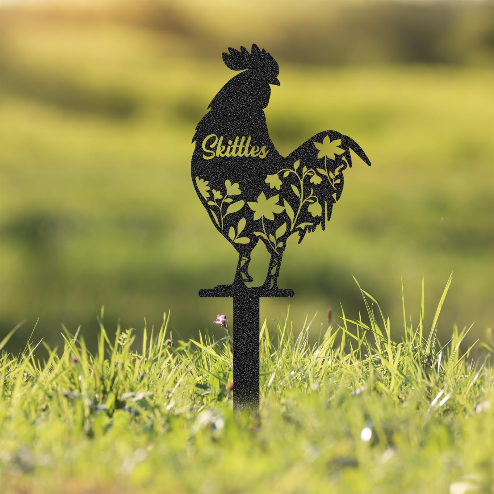 Personalized Metal Chicken Coop Sign, Custom Name Chicken Coop Signs for Outside, Decorative Garden Stakes, Metal Yard Art, Backyard Farmhouse Decor, Chicken Gifts for Women Man Color05