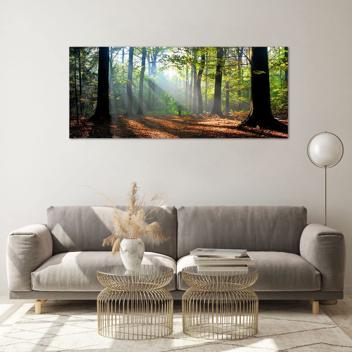Magnifique Tableau Sur Verre 120x50cm – Oiseaux Au Soleil, Déco Murale Moderne, Design Arttor, Neuf.