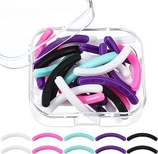 Curler Refills Eyelash Curler Refill Pads Silicone Rubber Curler Replacement Refills Pads for Universal Eyelash Curler with a Clear Storage Box (30 Pieces, Multi Color)