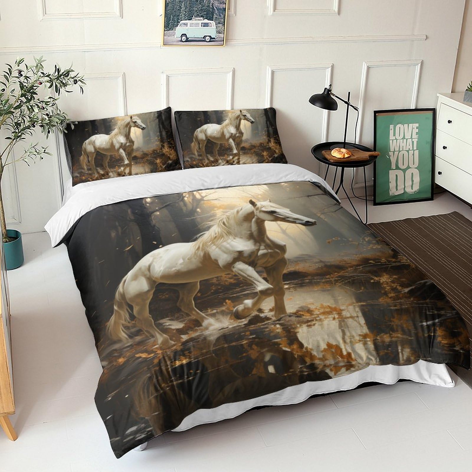 Housse de couette cheval 3D pour transformer la décoration de chambre d'un adolescent